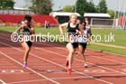 Under-13 girls 100 metres at the North Eastern Championships, Gateshead International Stadium.  Photos: David T. Hewitson/Sports for All Pics